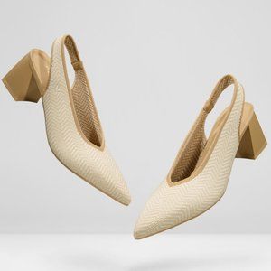 Pointed-Toe Sling-Back Heels